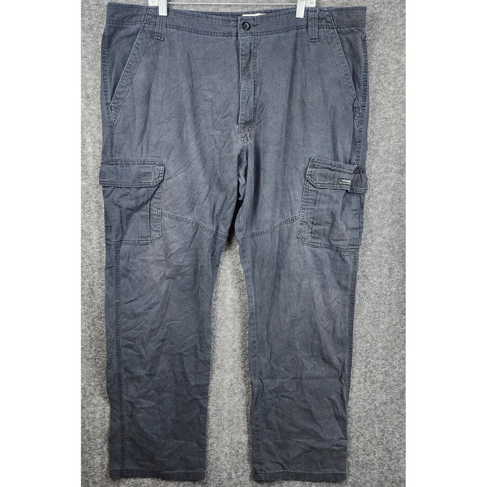 Wrangler Cargo Pants Mens 42x32 Gray Relaxed Fit Stretch Workwear 1070ABWBL